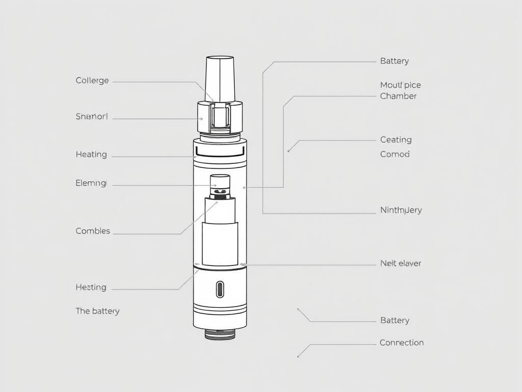 Diagram showing the components of a DMT vape cartridge