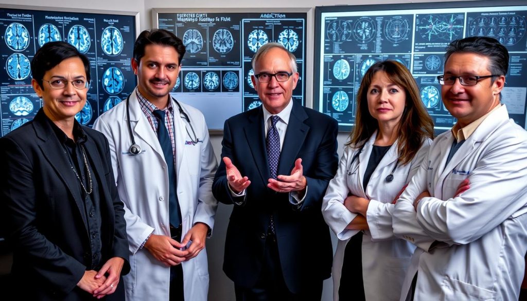Medical experts discussing the physical side effects of DMT vapes in a research setting