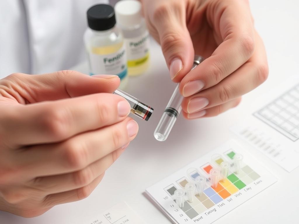 Testing kit being used to verify the contents of a vape cartridge