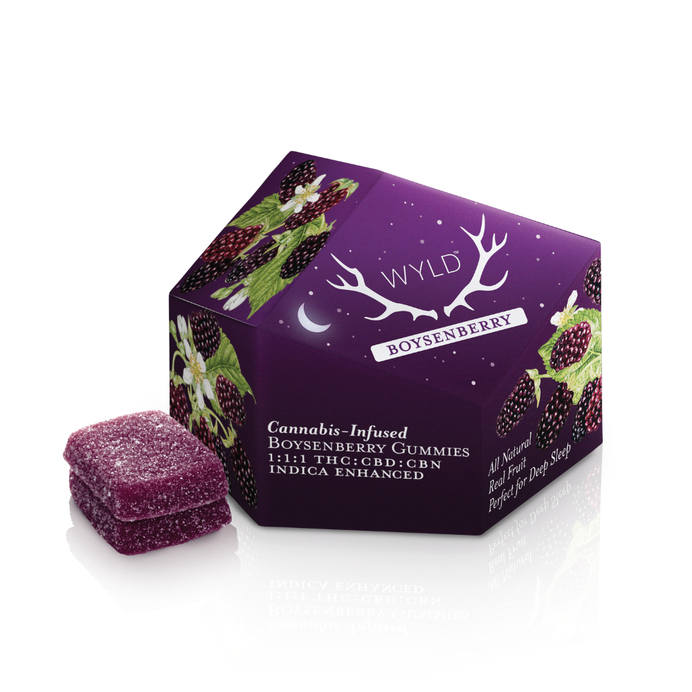WYLD Boysenberry 1:1:1 CBD:CBN + Indica Enhanced Gummies | 100mg